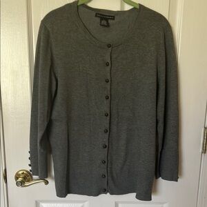 Grace Elements Women's Gray Cardigan Sweater  LARGE - BRAND NEW